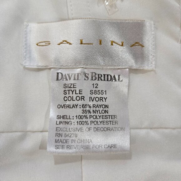 GALINA "Your Fairy Big Day" IVORY Empire Waist Beaded Lace Wedding Dress Size 12 - Picture 15 of 17